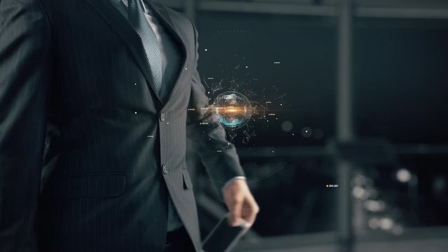 Businessman with Learn & Lead