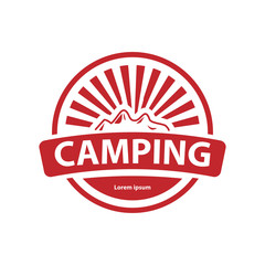 Camping Mountain Logo Template Vector