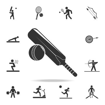 Cricket bit and ball icon. Detailed set of athletes and accessories icons. Premium quality graphic design. One of the collection icons for websites, web design, mobile app