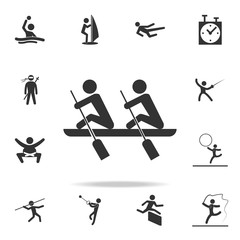 rowing icon. Detailed set of athletes and accessories icons. Premium quality graphic design. One of the collection icons for websites, web design, mobile app