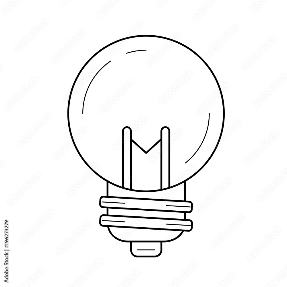 Poster idea lightbulb line icon isolated on white background. vector line icon of bulb for infographic, web