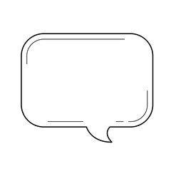 Speach square line icon isolated on white background. Vector line icon of speach square for chat and conversation for infographic, website or app.