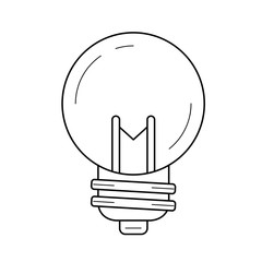 Fototapeta premium Idea lightbulb line icon isolated on white background. Vector line icon of bulb for infographic, website or app. Lamp symbolize inspiration, innovation, invention, effective thinking.