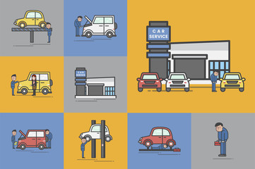 Illustration of car garage