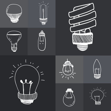 Illustration of a set of light bulbs