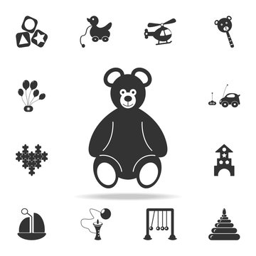 Teddy bear plush toy icon. Detailed set of baby toys icons. Premium quality graphic design. One of the collection icons for websites, web design, mobile app