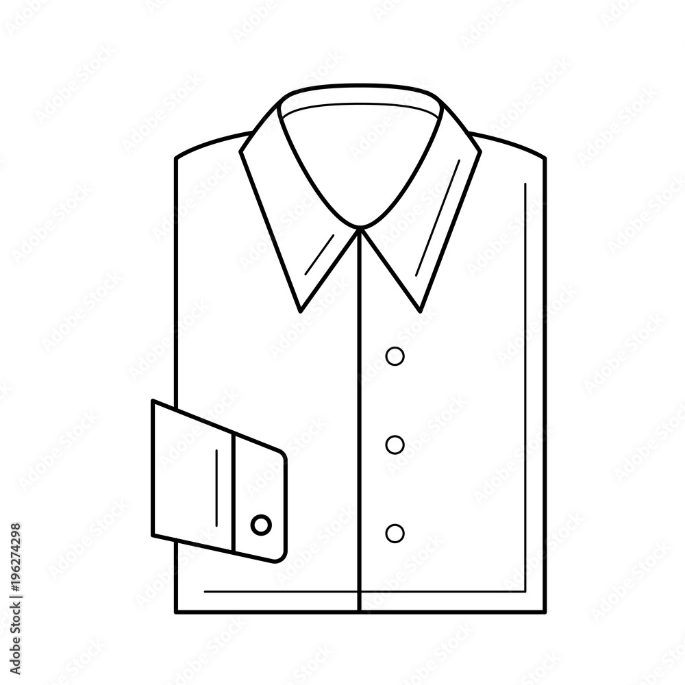 Canvas Prints Folded shirt vector line icon isolated on white background. New packed shirt for man line icon for infographic, website or app.