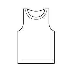 Tank top line icon isolated on white background. Vest vector illustration. Undershirt singlet line icon for infographic, website or app.