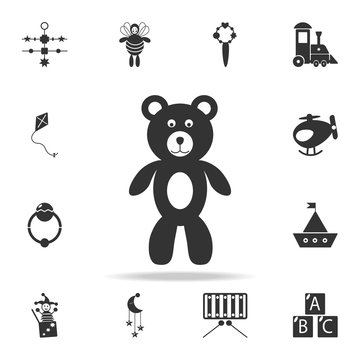 Teddy bear plush toy icon. Detailed set of baby toys icons. Premium quality graphic design. One of the collection icons for websites, web design, mobile app