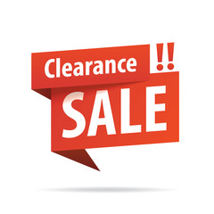 Clearance Sale Tag Banner vector heading design fashion style for banner or poster. Sale and Discounts Concept.