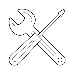 Repair service vector line icon isolated on white background