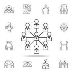 social network line icon. Detailed set of team work outline icons. Premium quality graphic design icon. One of the collection icons for websites, web design, mobile app