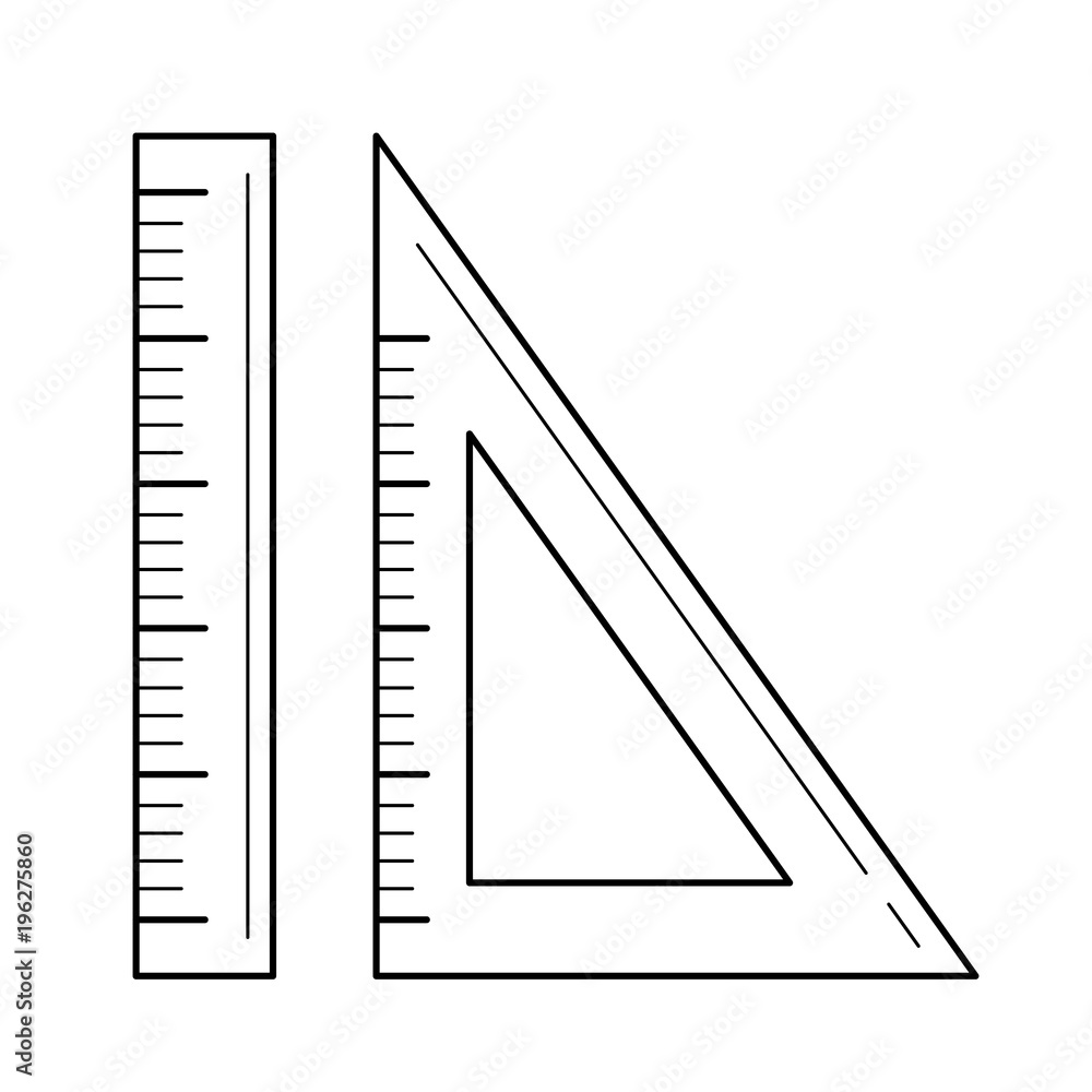 Poster ruler for size measure vector line icon isolated on white background