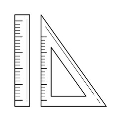Ruler for size measure vector line icon isolated on white background