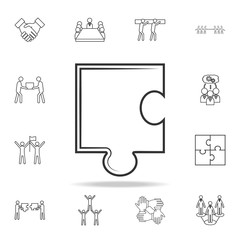 Puzzle line icon. Detailed set of team work outline icons. Premium quality graphic design icon. One of the collection icons for websites, web design, mobile app