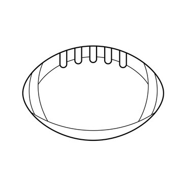 Rugby ball vector line icon isolated on white background. Sports equipment - rugby ball line icon for infographic, website or app.