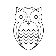 Wisdom owl vector line icon isolated on white background. Owl bird symbolizing wisdom line icon for infographic, website or app.