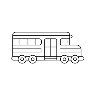 School bus vector line icon isolated on white background