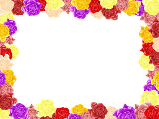 クラシカルな薔薇のフレーム　カラフル