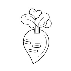 Turnip line icon isolated on white background