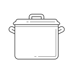 Saucepan vector line icon isolated on white background