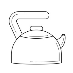 Kitchen kettle vector line icon isolated on white background