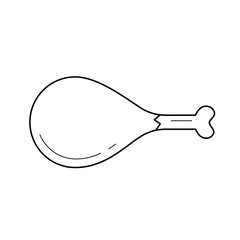 Drumstick vector line icon isolated on white background