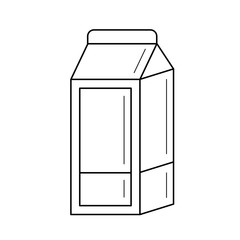 Carton box of milk vector line icon isolated on white background. Dairy product - milk line icon for infographic, website or app.