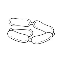 Sausage chain line icon isolated on white background