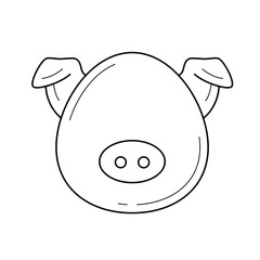 Pork meat vector line icon isolated on white background