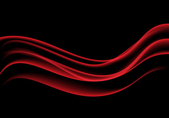 Abstract red wave smooth smoke on black design modern background vector illustration.