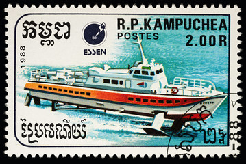 Hydrofoil on postage stamp