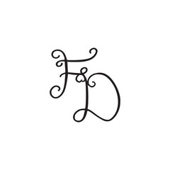 Handwritten monogram icon