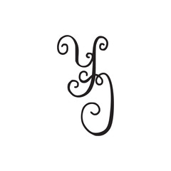 Handwritten monogram YJ icon