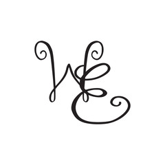 Handwritten monogram WE icon