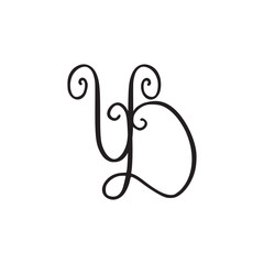 Handwritten monogram VD icon