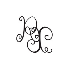 Handwritten monogram RX icon
