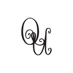 Handwritten monogram QU icon