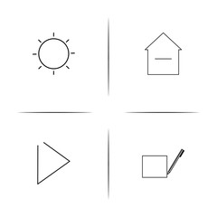 Interface simple linear icon set.Simple outline icons