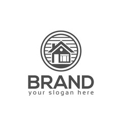 House logo vector. Flat logo design. gray
 House.