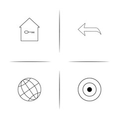 Signs And Symbols simple linear icon set.Simple outline icons