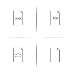 Files And Folders, Sign simple linear icon set.Simple outline icons