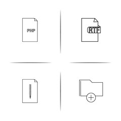 Files And Folders, Sign simple linear icon set.Simple outline icons