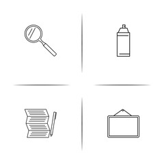 Creative Process And Design simple linear icon set.Simple outline icons