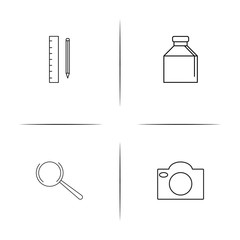 Creative Process And Design simple linear icon set.Simple outline icons