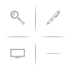 Creative Process And Design simple linear icon set.Simple outline icons