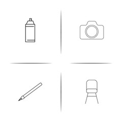 Creative Process And Design simple linear icon set.Simple outline icons