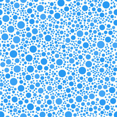 Geometric seamless pattern of circles. Blue circles on a white background. Vector illustration