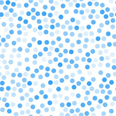 Geometric seamless pattern of circles. Blue circles on a white background. Vector illustration