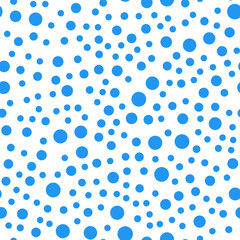 Geometric seamless pattern of circles. Blue circles on a white background. Vector illustration
